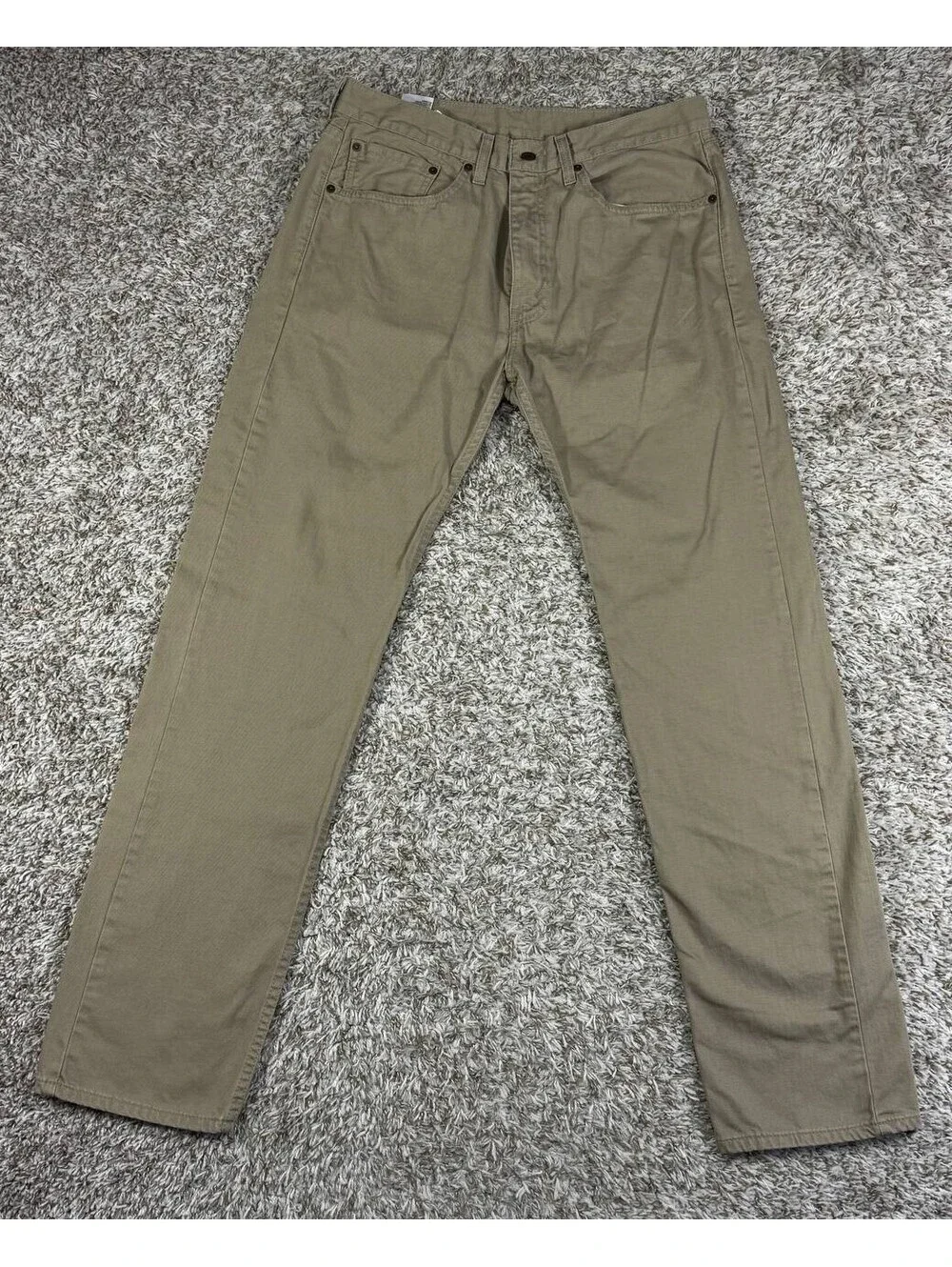 Levi’s 505 Regular Fit Men’s Khaki Pants W34 L34 Beige Casual Jeans